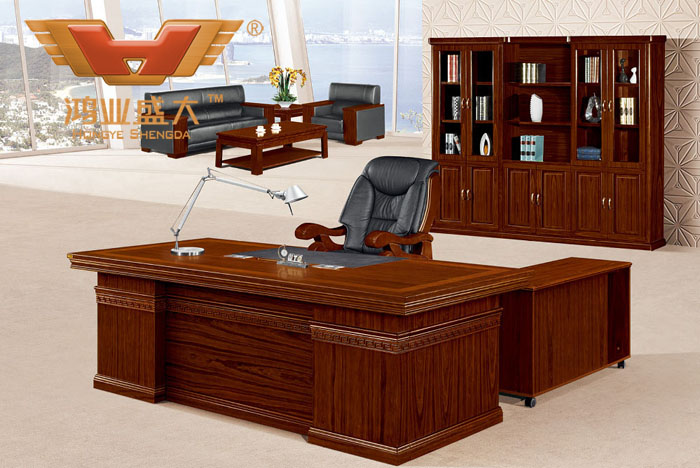 胡桃木辦公家具實(shí)木辦公桌 豪華大班臺HY-D2880