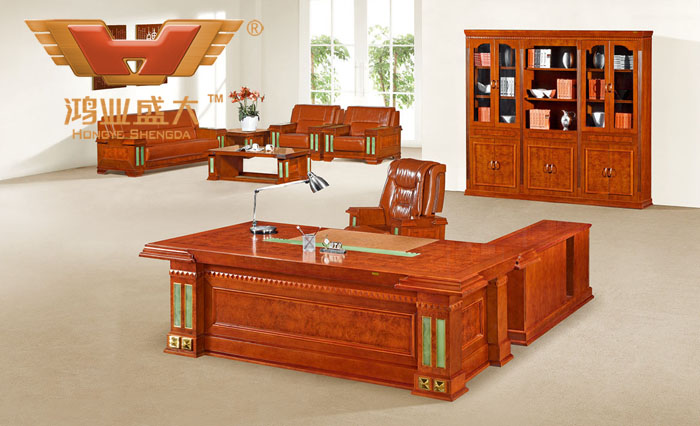 現(xiàn)代簡(jiǎn)易油漆實(shí)木辦公桌 泰柚木班臺(tái)HY-D5824